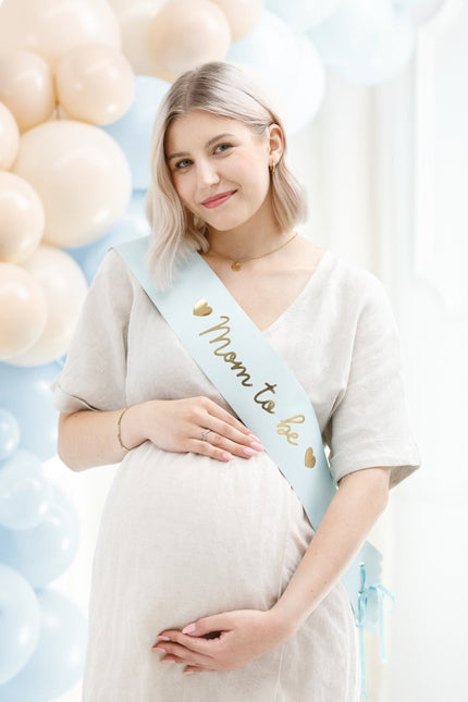 Blauwe Sjerp Mom To Be 75cm van Partydeco koop je bij Partywinkel