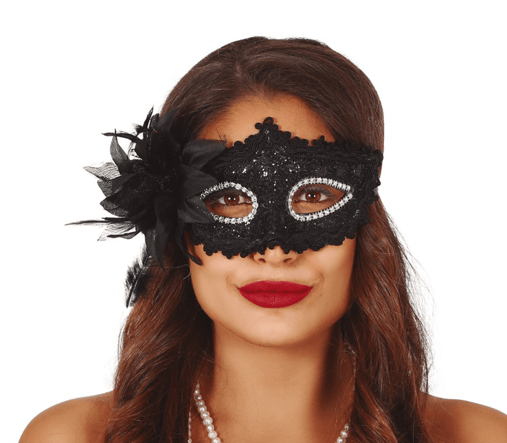 Bloem Masker Zwart van Fiestas Guirca koop je bij Partywinkel