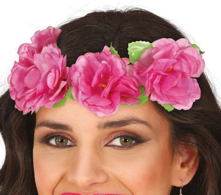 Bloemen Krans Roze 20cm - Partywinkel - 8434077179222