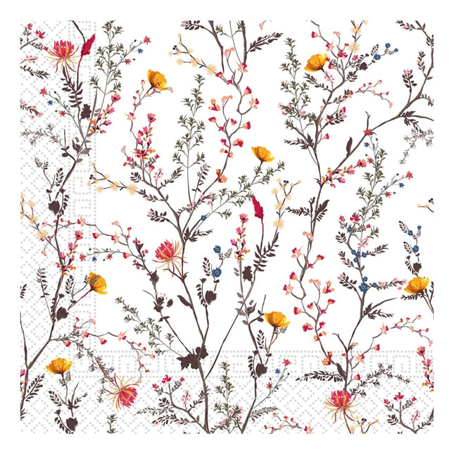 Bloemen Servetten 33cm 20st van Procos koop je bij Partywinkel