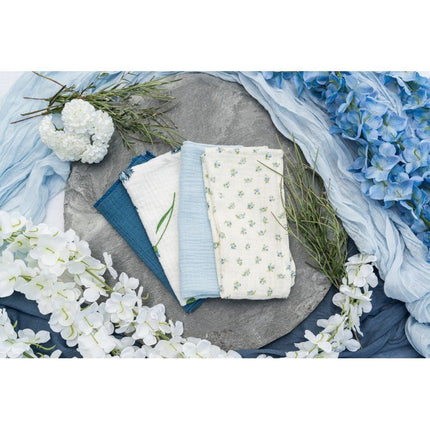 Bloemen Servetten Katoen 40cm 4st van CHAKS koop je bij Partywinkel