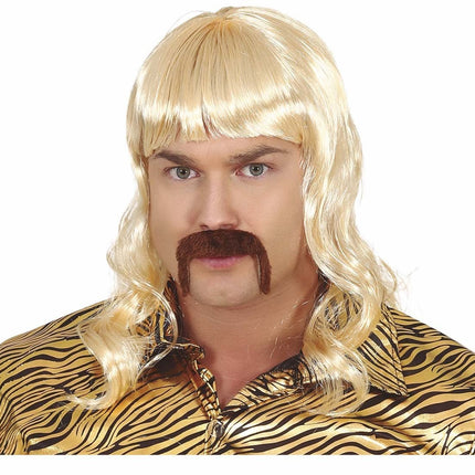 Blonde Pruik Met Snor van Fiestas Guirca koop je bij Partywinkel