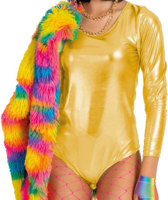Bodysuit Goud Metallic Dames van Orlob koop je bij Partywinkel