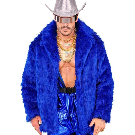 Bontjas Pluche Blauw van Widmann koop je bij Partywinkel