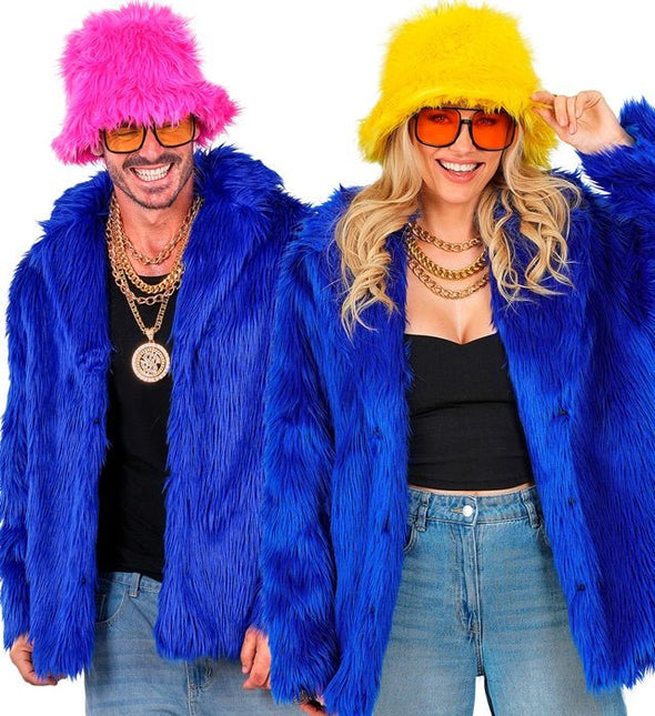 Bontjas Pluche Blauw van Widmann koop je bij Partywinkel