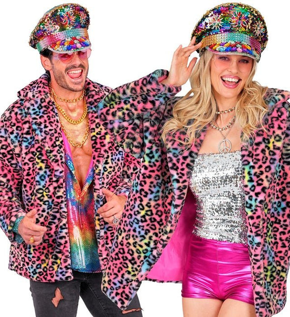 Bontjas Pluche Multi Luipaard van Widmann koop je bij Partywinkel