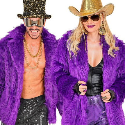 Bontjas Pluche Paars van Widmann koop je bij Partywinkel