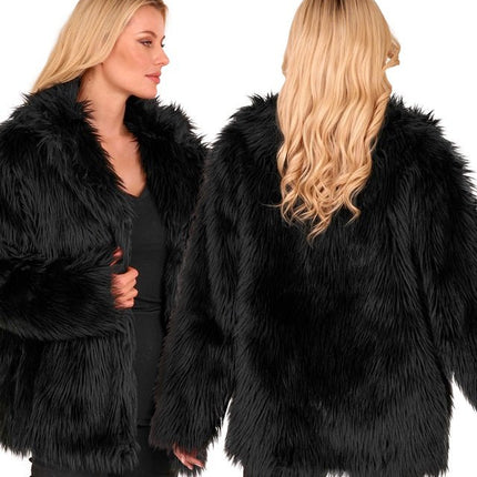 Bontjas Pluche Zwart van Widmann koop je bij Partywinkel