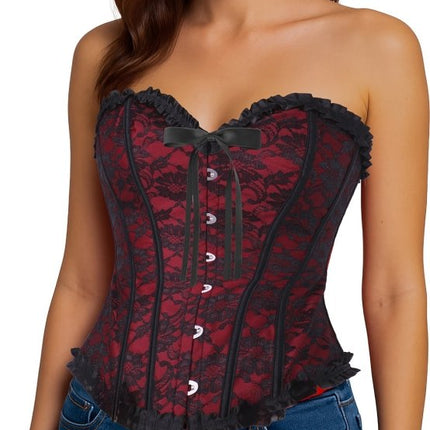 Bordeaux Rode Corset Dames van Fiestas Guirca koop je bij Partywinkel