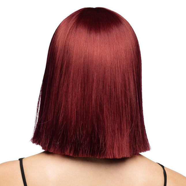 Bordeaux Rode Pruik Bob Met Pony van Boland koop je bij Partywinkel