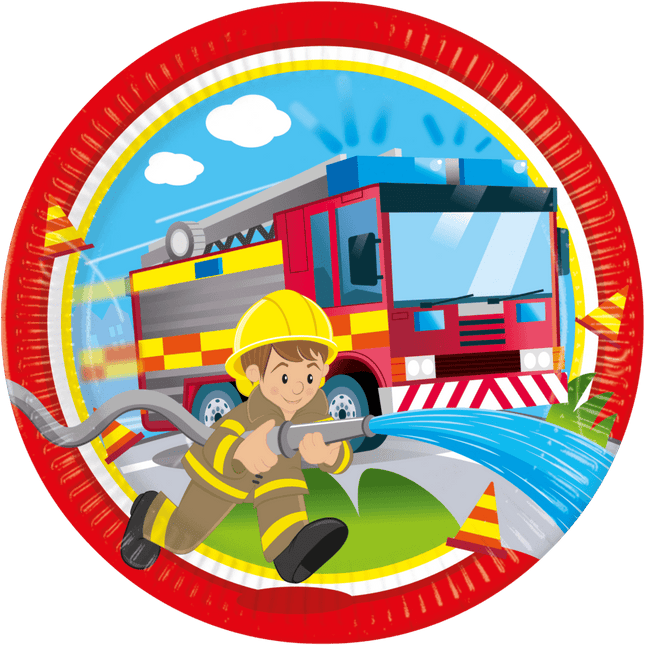 Borden Brandweer 23cm 8st van Procos koop je bij Partywinkel
