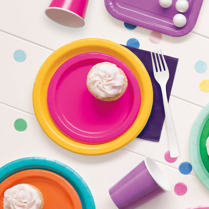 Borden Geel 22cm 8st van Unique koop je bij Partywinkel