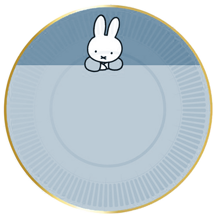 Talerze Miffy niebieskie 18cm 8szt.
