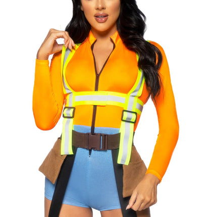 Bouwvakker Kostuum Dames Bodysuit Leg Avenue - Partywinkel - 714718562216