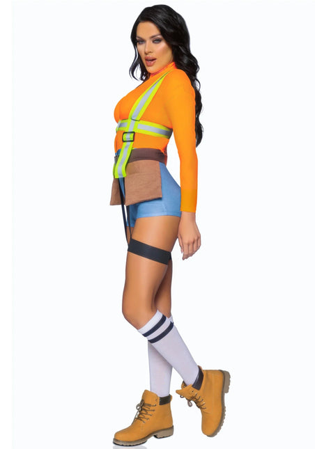 Bouwvakker Kostuum Dames Bodysuit Leg Avenue - Partywinkel - 714718562216