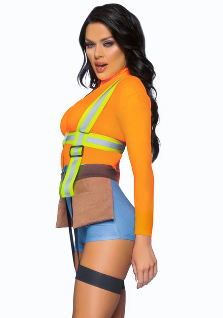 Bouwvakker Kostuum Dames Bodysuit Leg Avenue - Partywinkel - 714718562216
