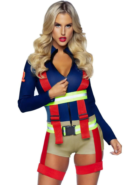 Brandweer Pak Dames Bodysuit Leg Avenue - Partywinkel - 714718551944