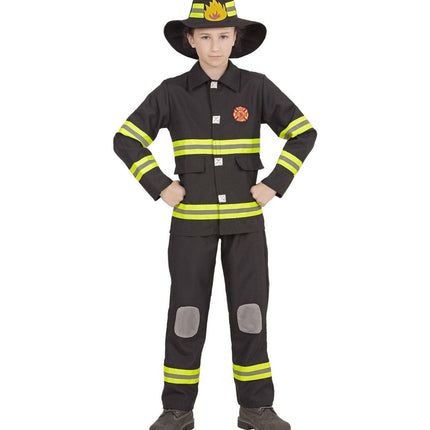 Brandweer Pak Zwart Geel Kind - Partywinkel - 8003558967957
