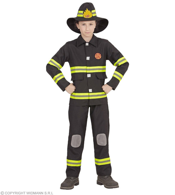 Brandweer Pak Zwart Geel Kind - Partywinkel - 8003558967957