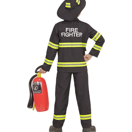 Brandweer Pak Zwart Geel Kind - Partywinkel - 8003558967957