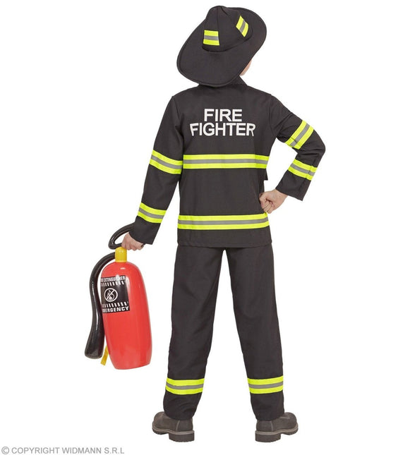 Brandweer Pak Zwart Geel Kind - Partywinkel - 8003558967957
