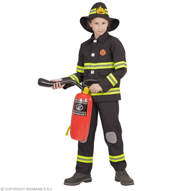 Brandweer Pak Zwart Geel Kind - Partywinkel - 8003558967957
