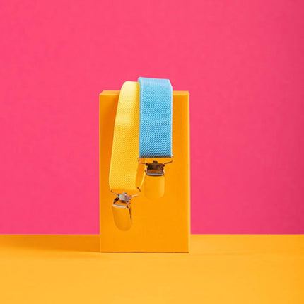 Bretels Colorblock Blauw/Geel van Folat koop je bij Partywinkel