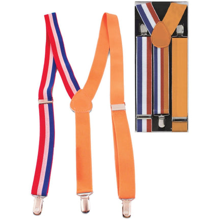 Bretels Rood - Wit - Blauw Oranje van Folat koop je bij Partywinkel