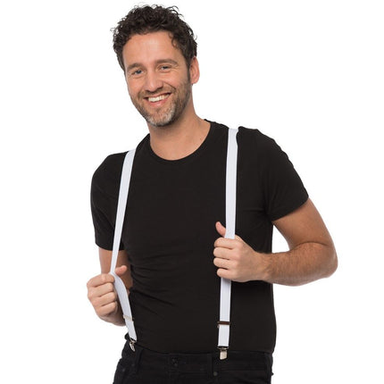 Bretels Wit - Breedte 2,5 cm van Partychimp koop je bij Partywinkel