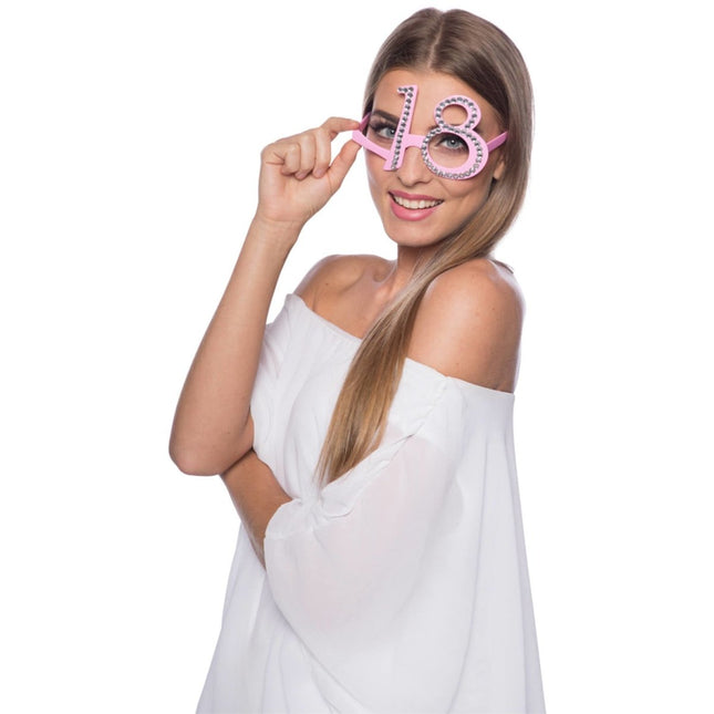 Bril 18 Jaar Roze van Folat koop je bij Partywinkel