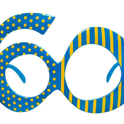 Bril 60 Jaar Blauw van Partydeco koop je bij Partywinkel