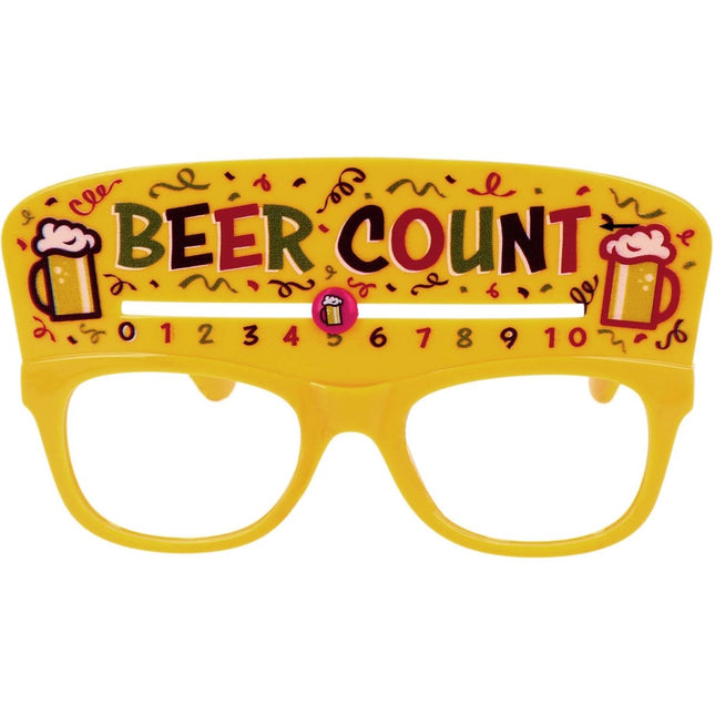 Bril - Bierteller - "Beer count" - Geel van Folat koop je bij Partywinkel