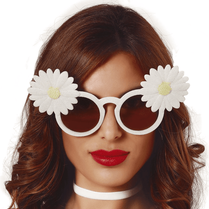 Bril Madeliefjes Wit van Fiestas Guirca koop je bij Partywinkel