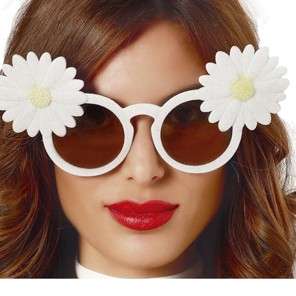 Bril Madeliefjes Wit van Fiestas Guirca koop je bij Partywinkel