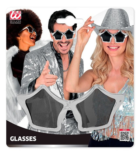 BRIL STERREN ZILVER van Widmann koop je bij Partywinkel