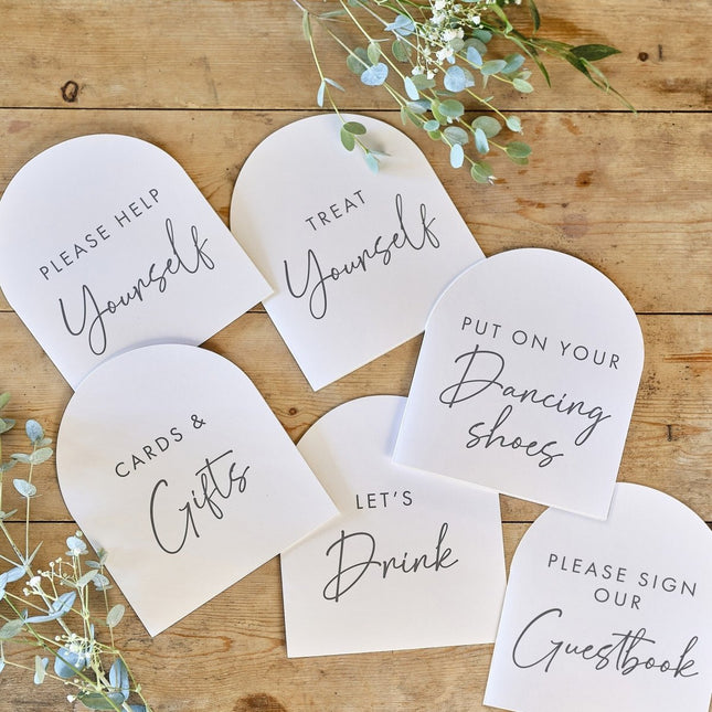 Bruiloft Tafeldecoratie Kaarten 6st van Ginger Ray koop je bij Partywinkel