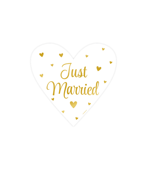 Bruiloft Wanddecoratie Just Married 25cm 3 delig - Partywinkel - 8716764238659