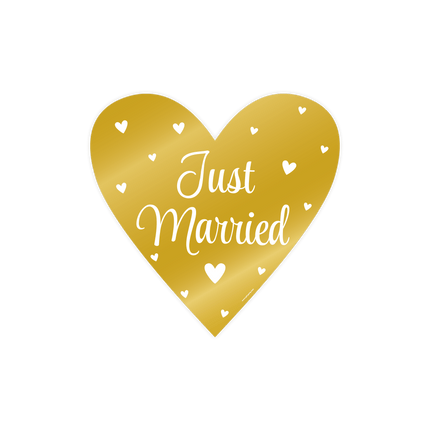 Bruiloft Wanddecoratie Just Married 25cm 3 delig - Partywinkel - 8716764238659