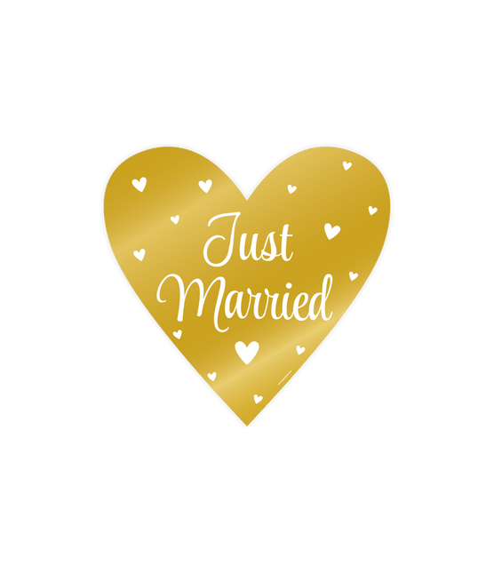Bruiloft Wanddecoratie Just Married 25cm 3 delig - Partywinkel - 8716764238659