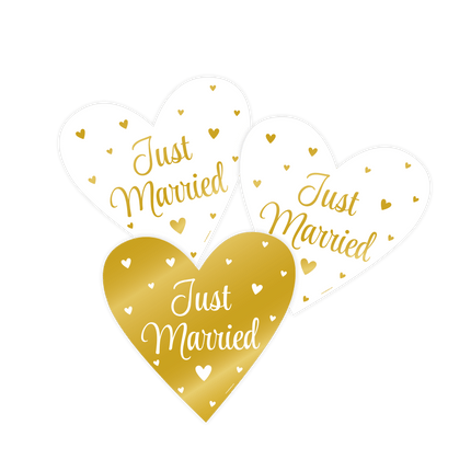 Bruiloft Wanddecoratie Just Married 25cm 3 delig - Partywinkel - 8716764238659