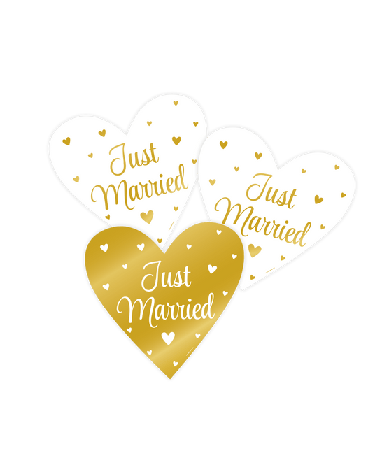 Bruiloft Wanddecoratie Just Married 25cm 3 delig - Partywinkel - 8716764238659