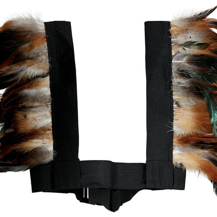 Bruin Zwarte Kraag Veren - Partywinkel - 8434077272107