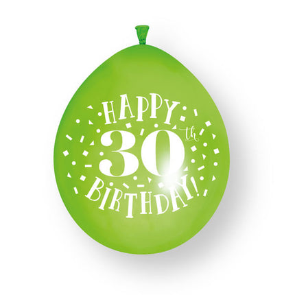 10 sztuk balonów lateksowych „Happy 30th Birthday”, 23 cm
