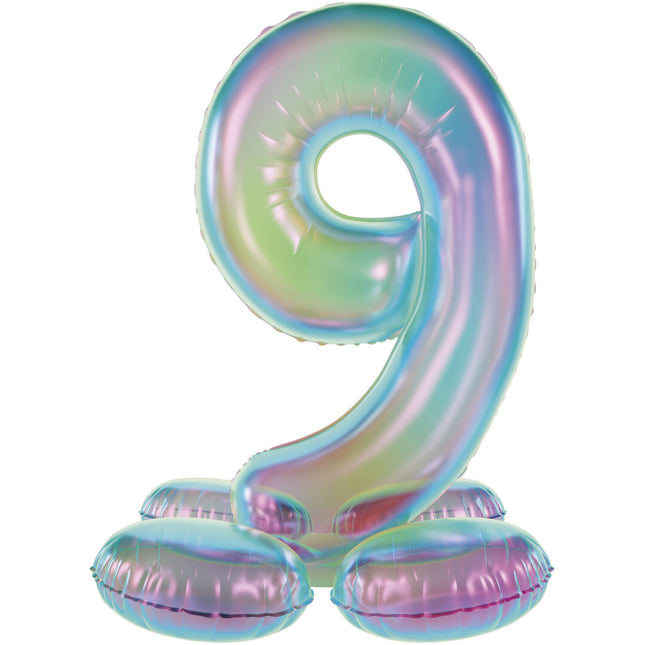 Balon z figurką na 9 lat Standardowy Holograficzny Pusty 72cm