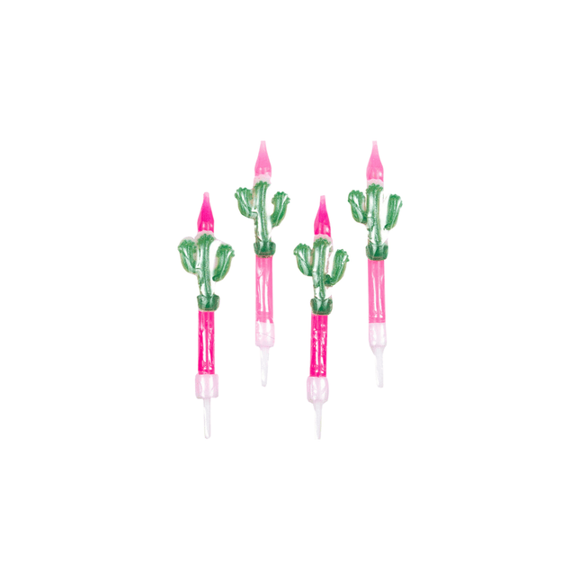 Cactus Kaarsjes 5,9cm 4st van WeFiesta koop je bij Partywinkel