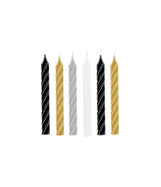Świece Mix Gold Silver White Black