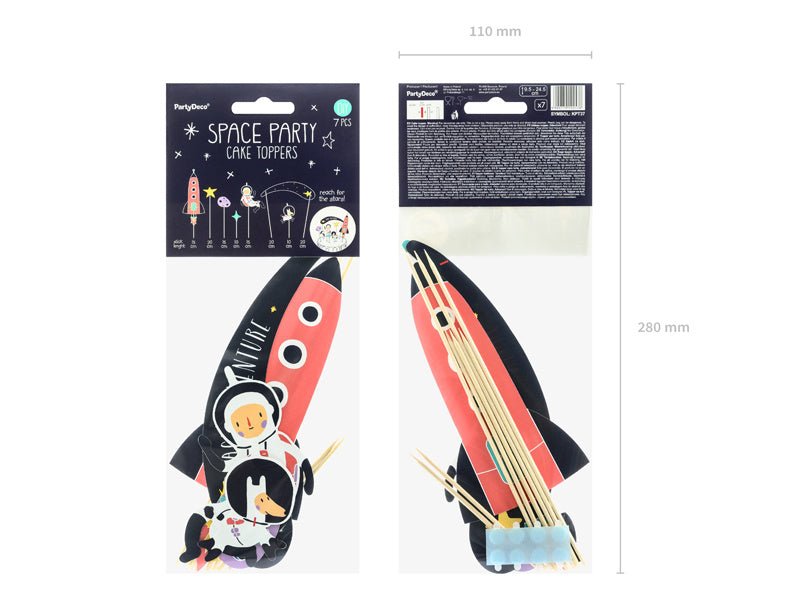 Caketopper Space 24,5cm 7st van Partydeco koop je bij Partywinkel