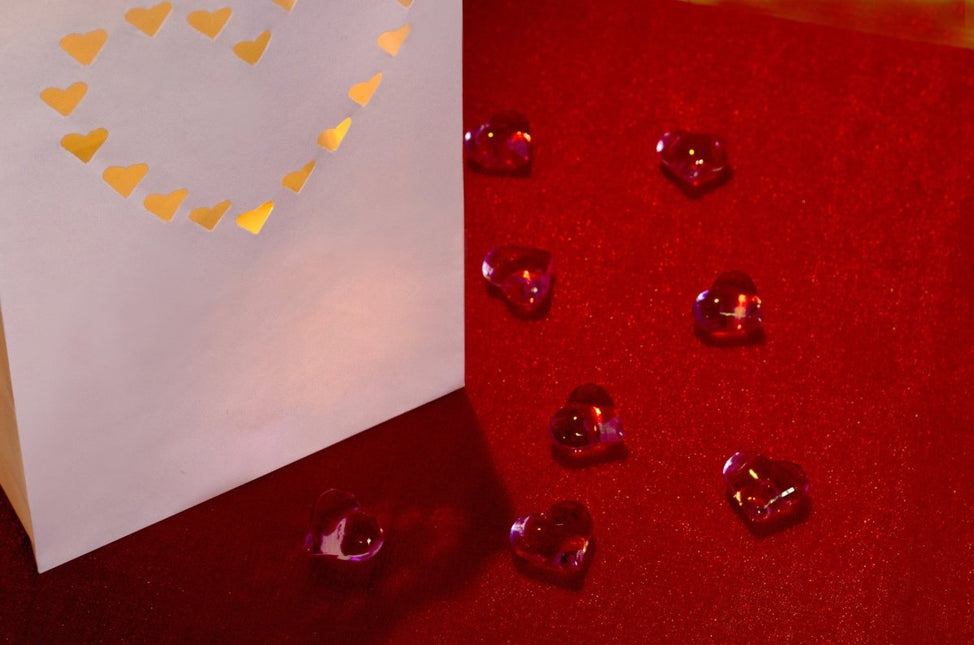 Candle Bags Hartjes 26cm 10st van Partydeco koop je bij Partywinkel