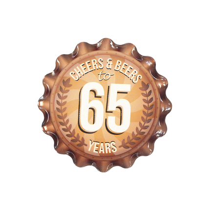 65 Years Coasters 11cm