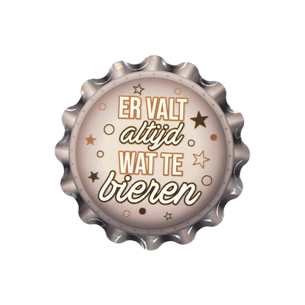 Biało-beżowe podstawki pod piwo There's Always Something to Beer 11 cm